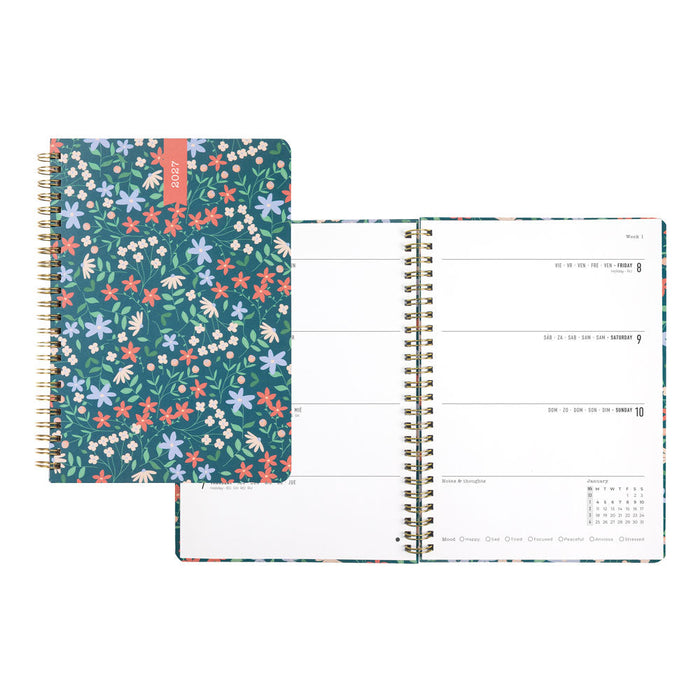 Letts A5 Weekly Planner, Spring Valley, 2027 Green 27-082376#color_green