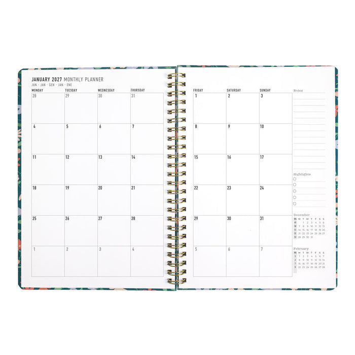 Letts A5 Weekly Planner, Spring Valley, 2027 Green 27-082376#color_green