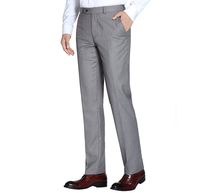 Light Gray Classic No Pleat Trousers