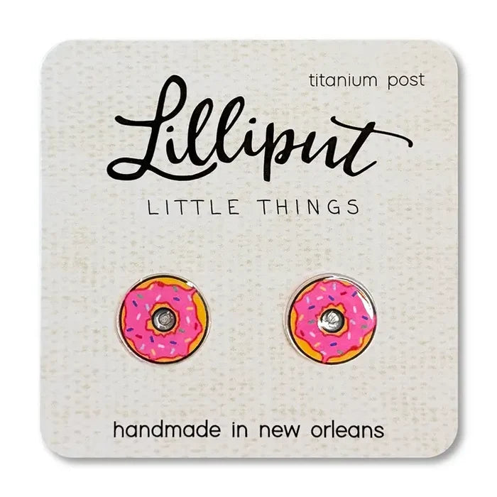 Lilliput Pink Sprinkle Donut Earrings