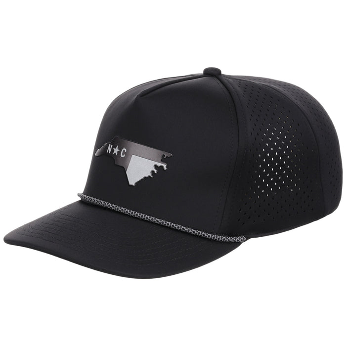 Local Crowns North Carolina Reflective 5 Panel Tech w/Rope - Black