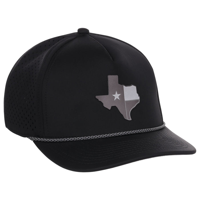 Local Crowns Texas Reflective 5 Panel Tech w/Rope - Black
