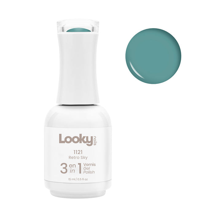 Looky Vernis Gel 3 en 1 #1121 Retro Sky (Collection Vintage Bloom)