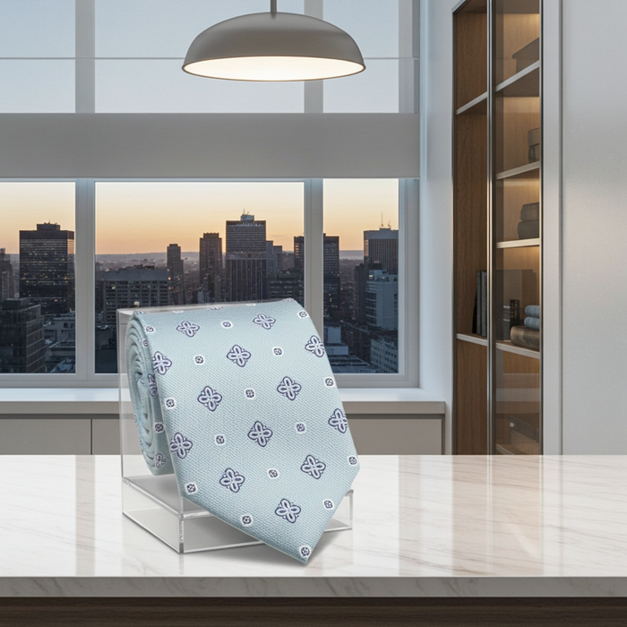 LT Blue Patterned Tie