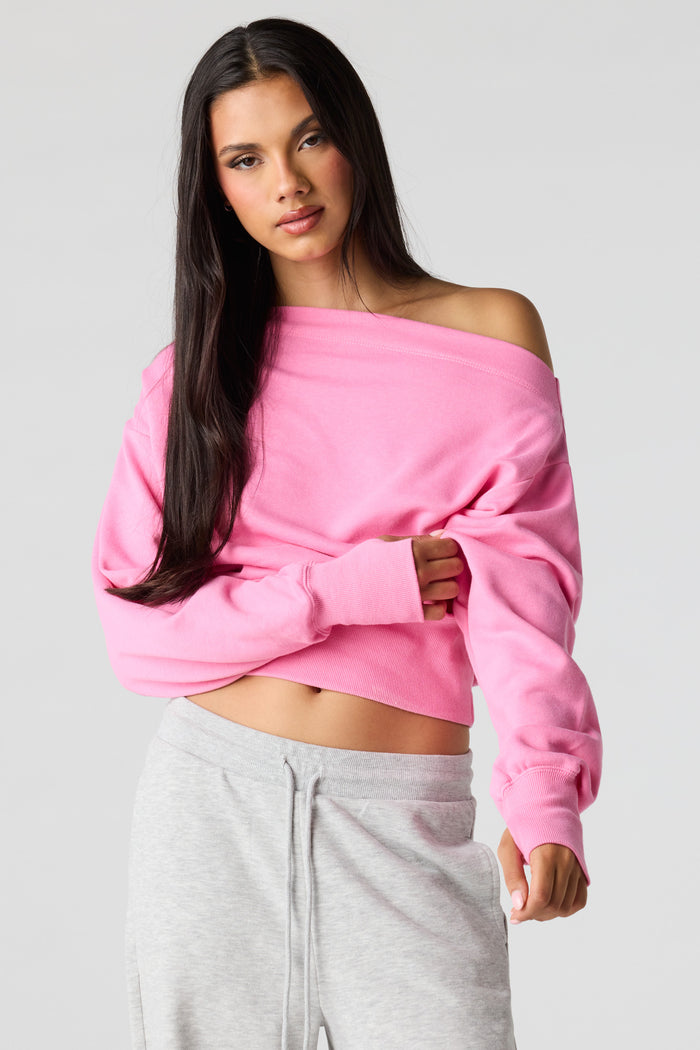 Luxe French Terry Off Shoulder Sweatshirt
