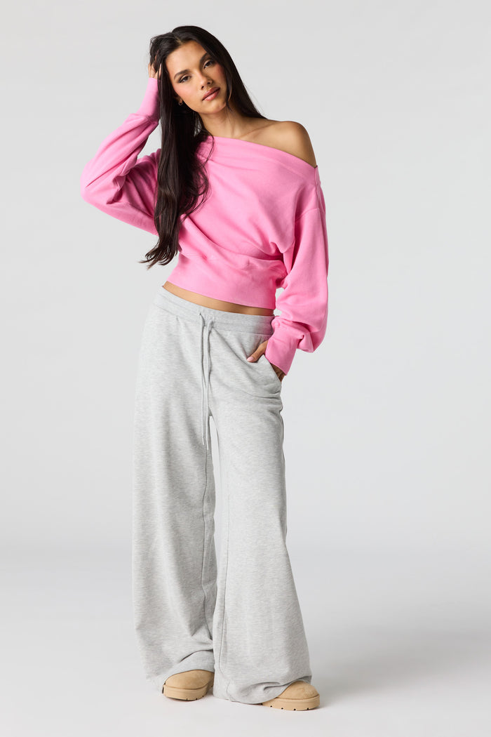 Luxe French Terry Off Shoulder Sweatshirt