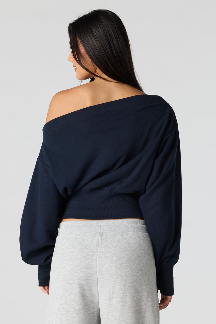 Luxe French Terry Off Shoulder Sweatshirt