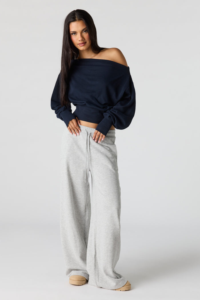 Luxe French Terry Off Shoulder Sweatshirt