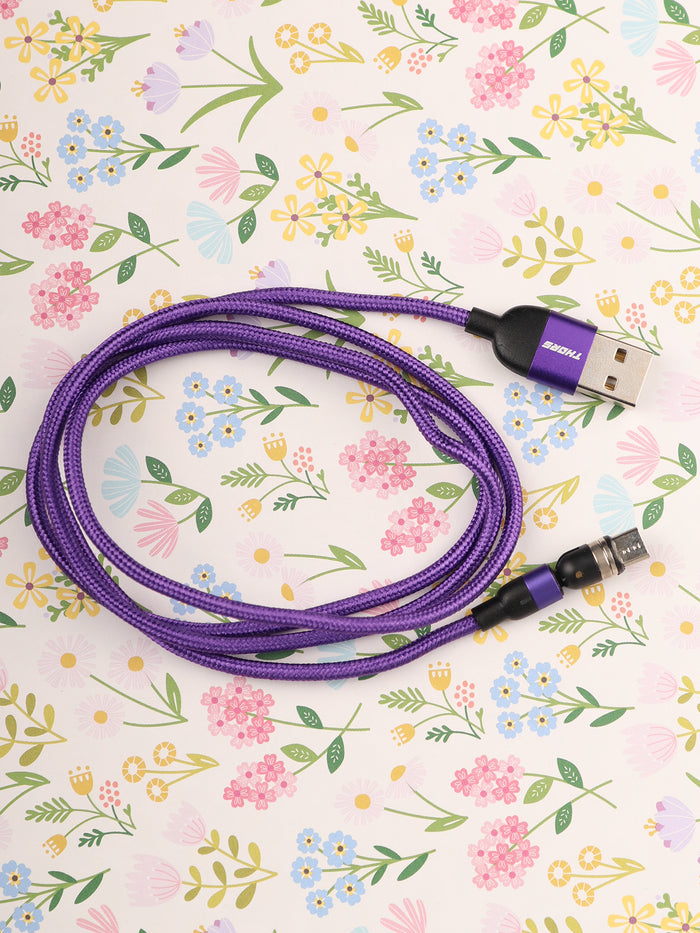 Magnetic USB Cable 1m Micro USB | Purple-Image 1