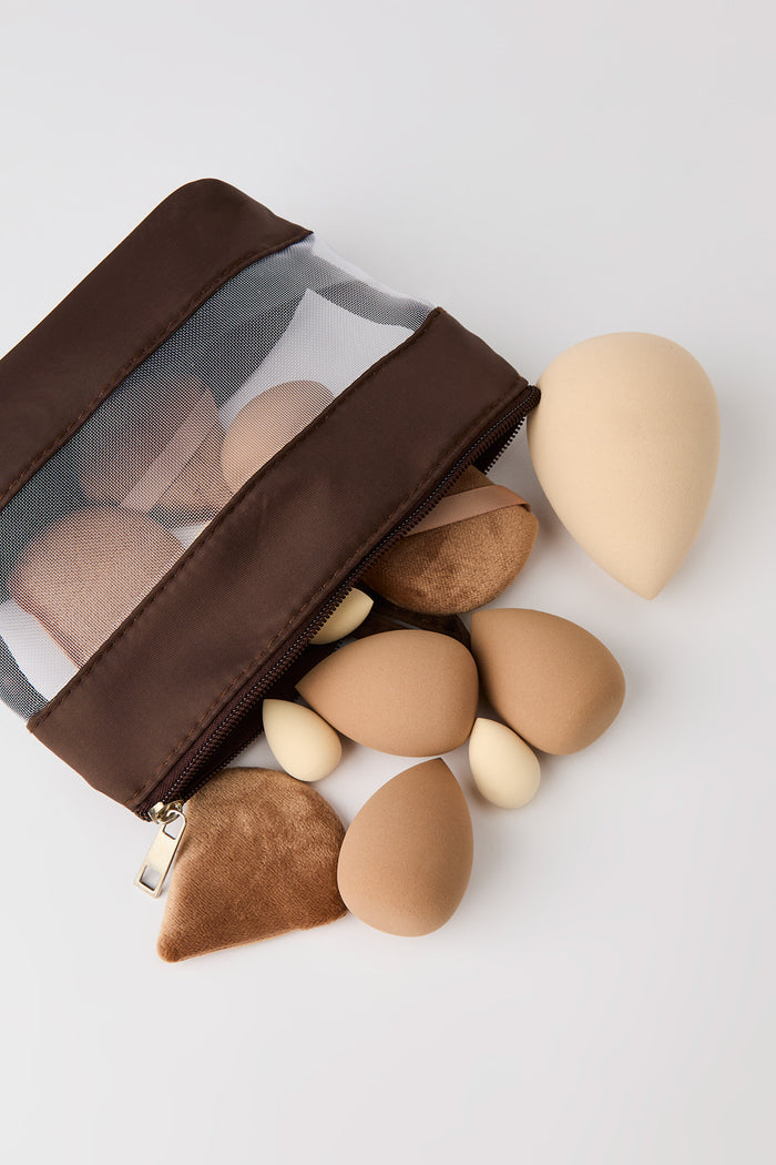Makeup Bag & Sponge Set (14 Pcs)