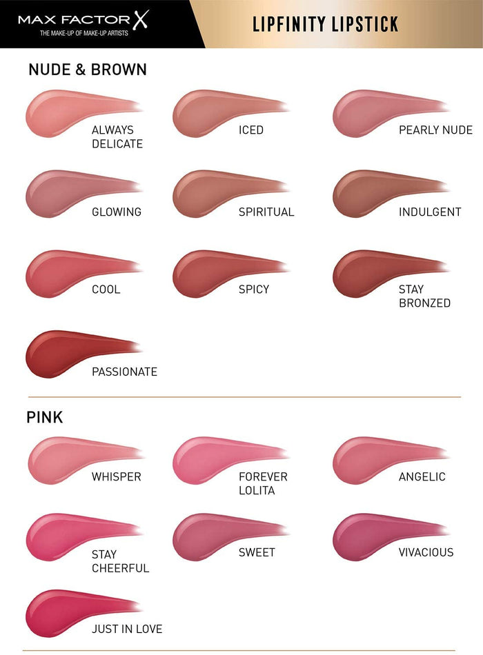 Max Factor Lipfinity Long-Lasting Two Step Lipstick - 180 Spiritual (Brown), 4.2 g