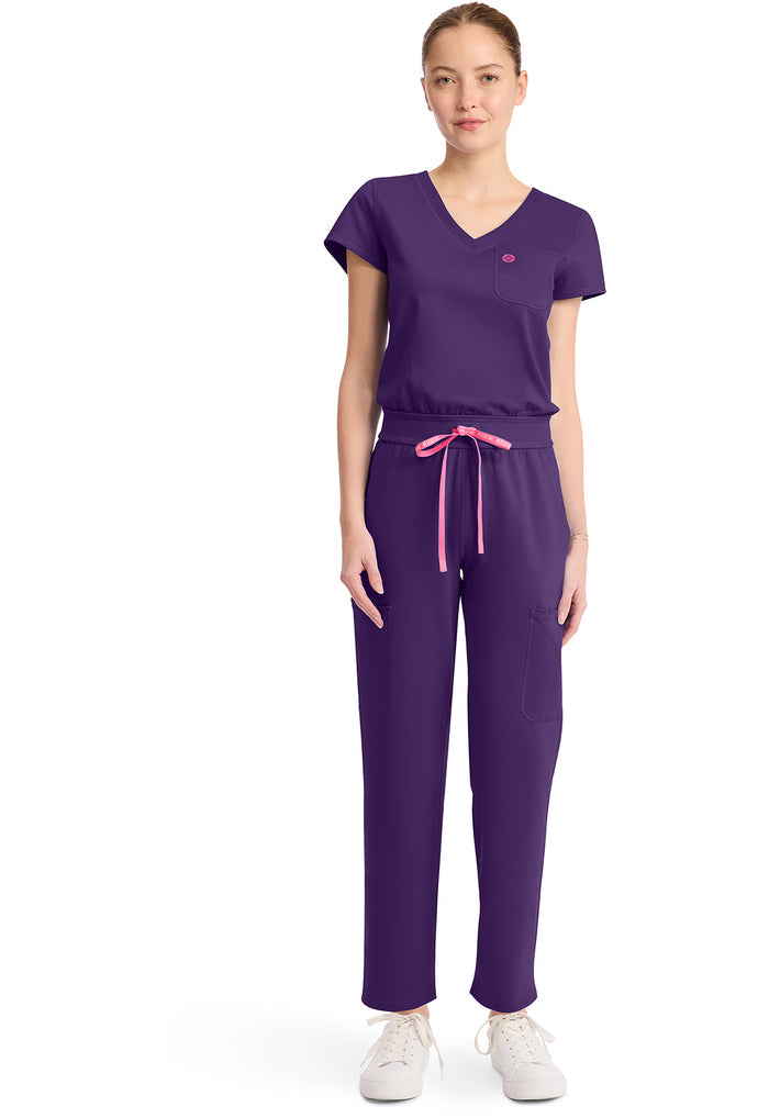 Med Couture Amp Knit V-Neck Scrub Jumpsuit