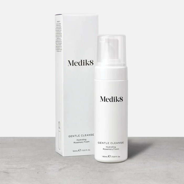 Medik8 Gentle Cleanse Hydrating Rosemary Foam 150ml with packaging on left side