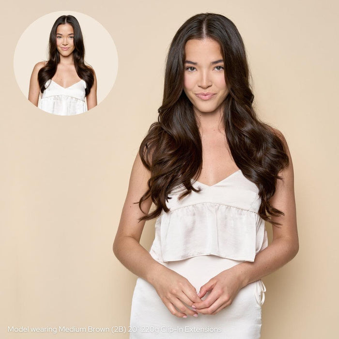 Medium Brown (2B) 18" 190g - Clip-Ins