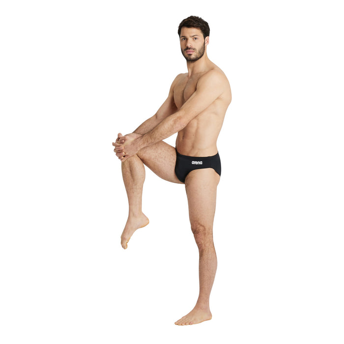 MEN'S TEAM SWIM BRIEFS SOLID BLACK-WHITE