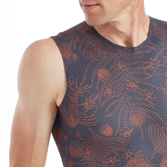 color:DARK INK/SUNSET ORANGE PALM||view:SKU Image Detail||gender:Men||seo:Men's Transfer Mesh Sleeveless Baselayer