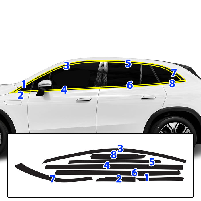 Fits Mercedes - Benz EQE SUV 2023 - 2025 Vinyl Chrome Delete Grille Blackout Decal Stickers Overlay Film - Bogar Tech Designs