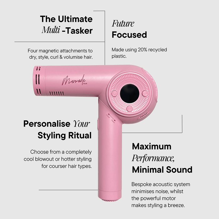 Mermade Hair M Dryer - Pink - Beauty Tribe