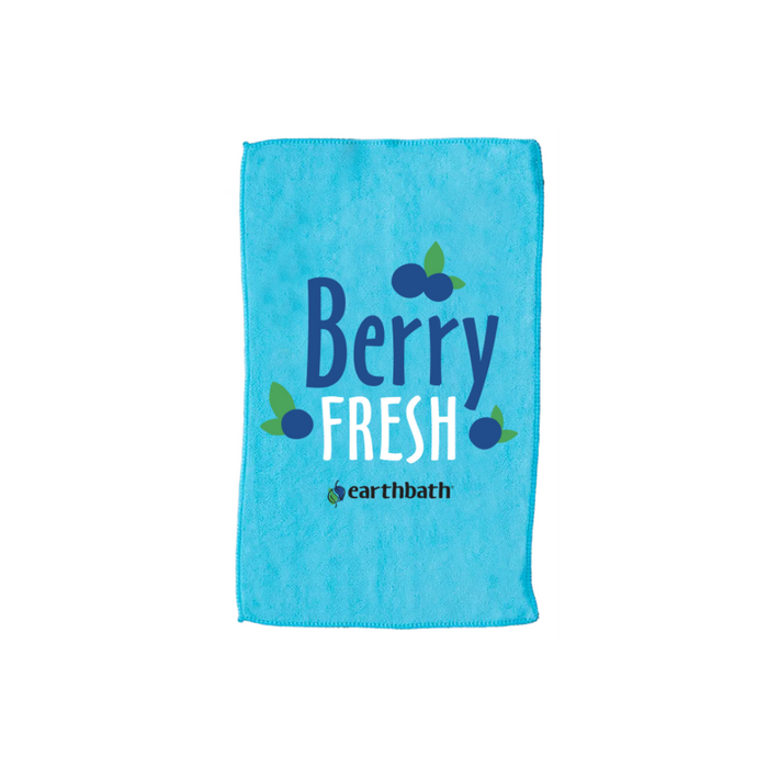 Microfiber Face Towel with text "Berry Fresh"