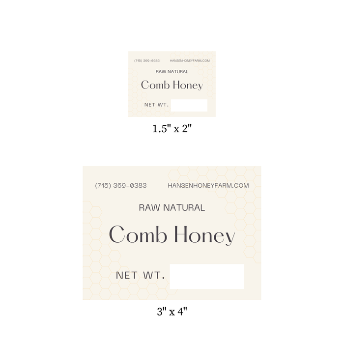 Minimalist Comb Honey Label