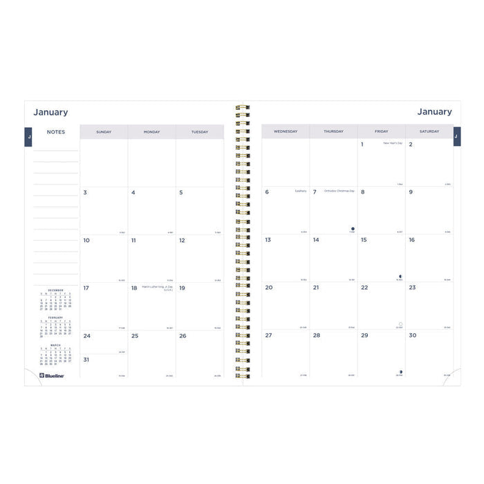 Minimalist Monthly Planner, 2027, 14 Months, Assorted Designs C701PT.ASX-27 Blueline