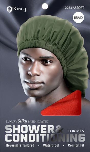 M&M Qfitt SHOWER & CONDITIONING CAP FOR MAN BRAID [ASSORT-6PC/PK] # K2253 - Palms Fashion Inc.