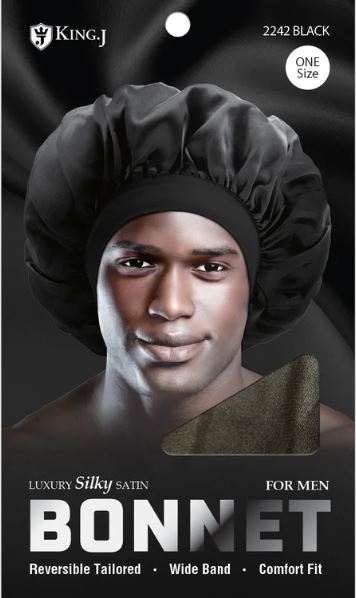 M&M Qfitt SILKY BONNET FOR MAN [BLACK-6PC/PK] # K2242 - Palms Fashion Inc.