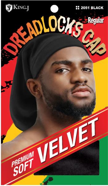 M&M Qfitt VELVET DREADLOK CAP [BLACK- 6PC/PK] # K2051 - Palms Fashion Inc.