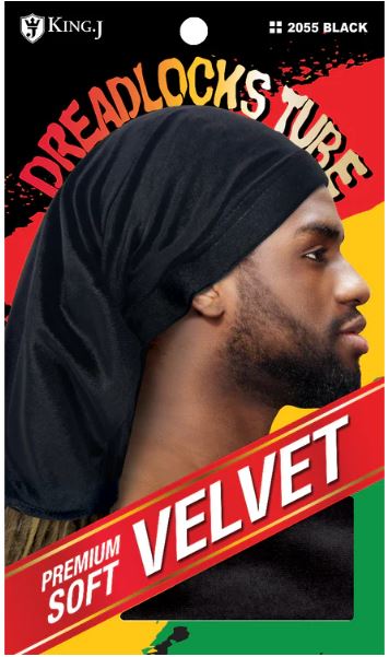 M&M Qfitt VELVET DREADLOK CAP TUBE [BLACK-6PC/PK] # K2055 - Palms Fashion Inc.