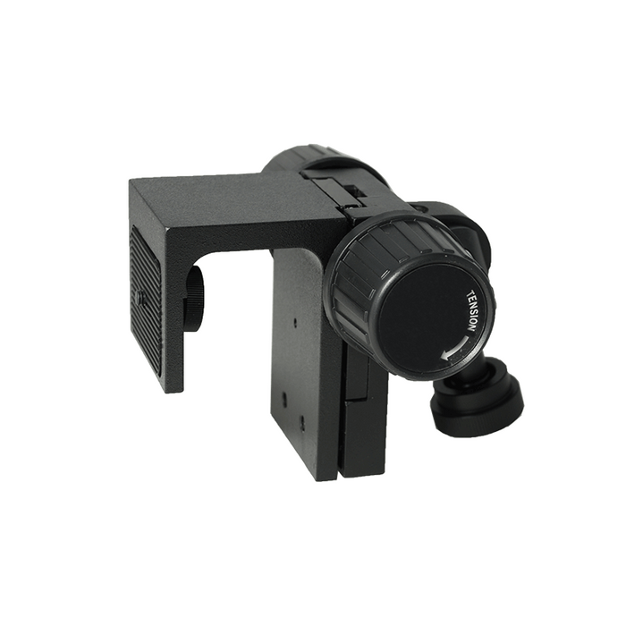 N Adapter E-Arm, Microscope Coarse Focus Block, 5/8" Mounting Pin, SKU SA02021115, three quarter front view