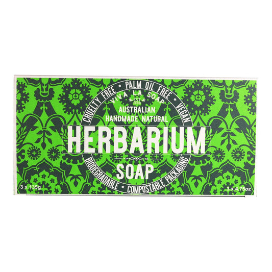 A soap gift box containing 3 handmade and natural soaps with exotic, sweet and spicy scents.