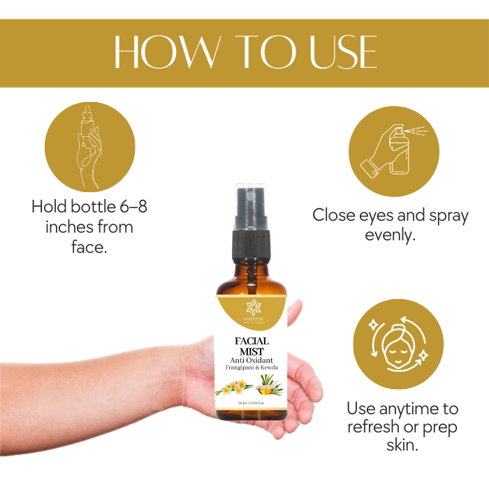 Natuur Facial Mist Frangipani and Kewda - Anti Oxidant