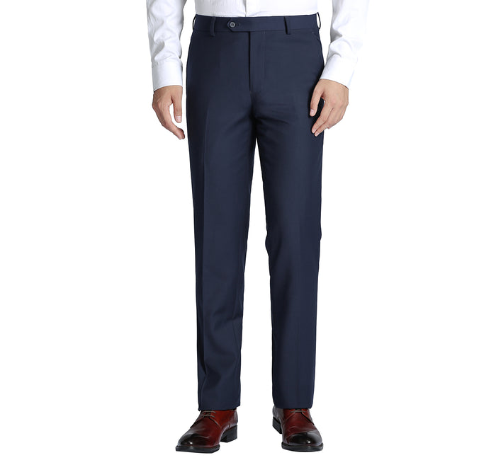 Navy Classic No Pleat Trousers