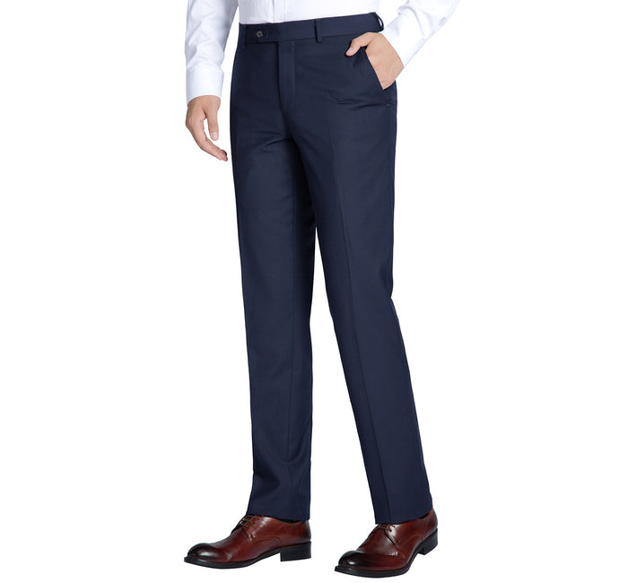 Navy Classic No Pleat Trousers