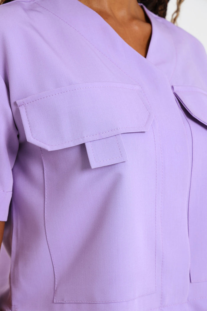 NEW LADIES LUX BOX CROP SHIRT - Greens Medi Scrubs South Africa - Premium Medical Uniforms & Apparel - Delivery Across SA