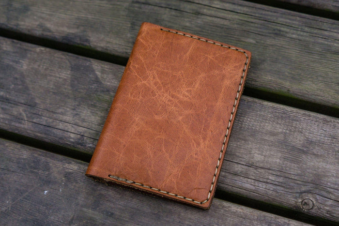 No.44 Personalized Leather Field Notes Cover - Rustic Brown