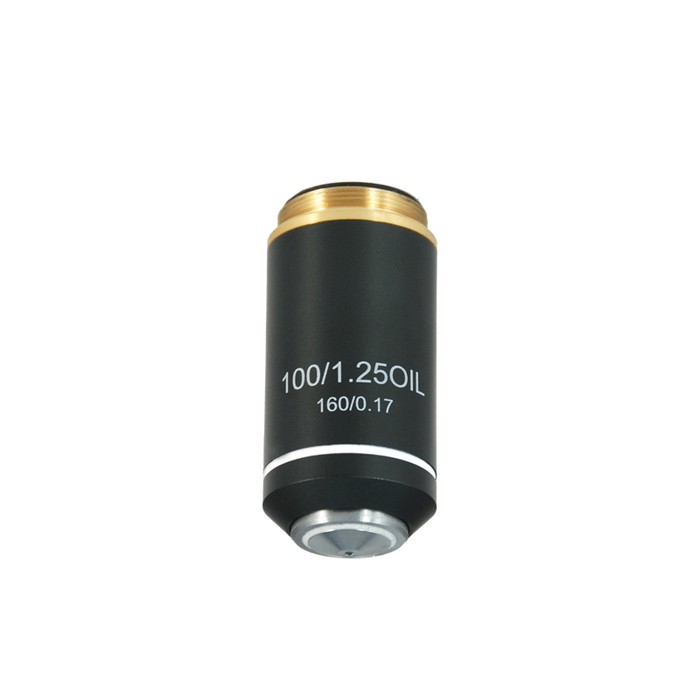 Objective Working Distance 0.15mm 100X Achromatic Objective, SKU BM05063811, three quarter front view