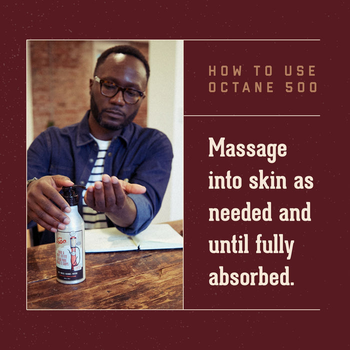 How to Use Octane 500:  Massage into skin as needed and until fully absorbed