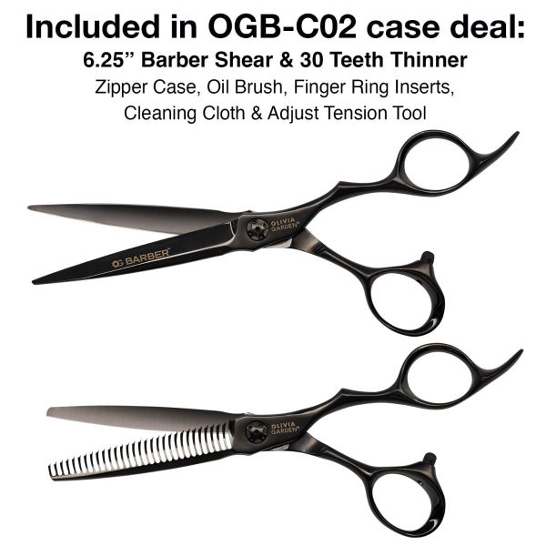 Olivia Garden Barber Shears Intro Kit - 6.25" Shear & 30-Teeth Thinner # OGB-C02 - Palms Fashion Inc.