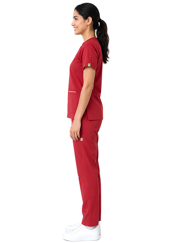 ONYX 4 POCKET MANDARIN WOMEN (RED) SCRUB