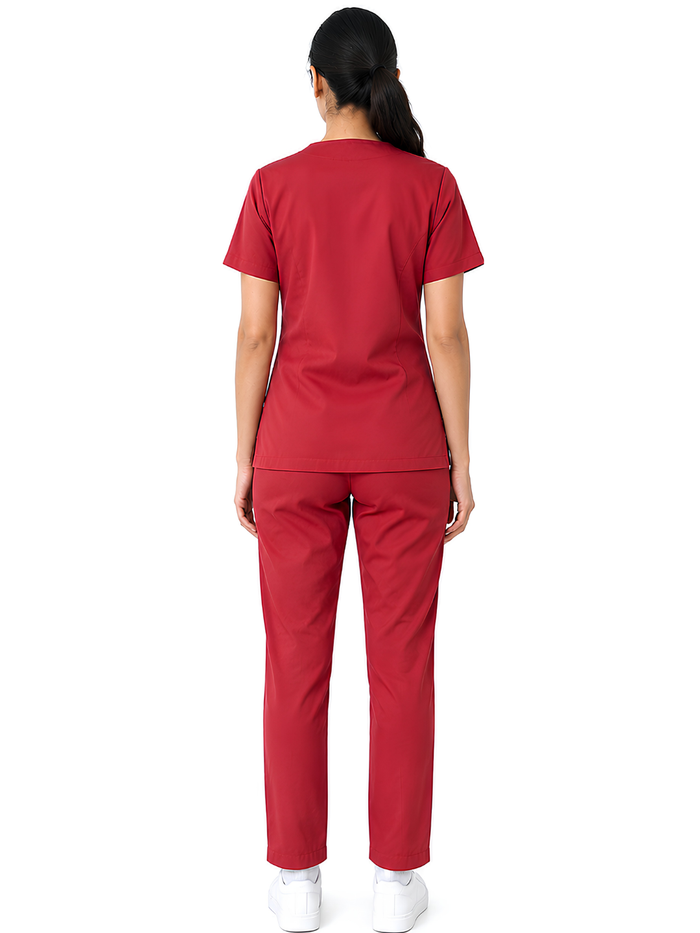 ONYX 4 POCKET MANDARIN WOMEN (RED) SCRUB