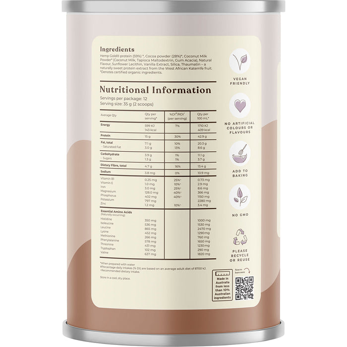 Organic Hemp Protein Powder Chocolate