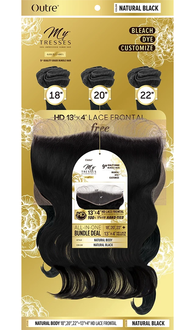 outre my tresses all in one 13 by 4 gold label 18" 20" 22"