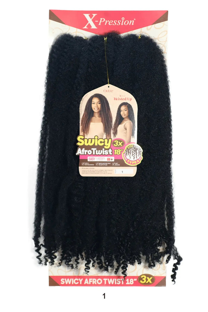 OUTRE  X-PRESSION TWISTE UP 3X SWICY AFRO TWIST 18" OUTRE