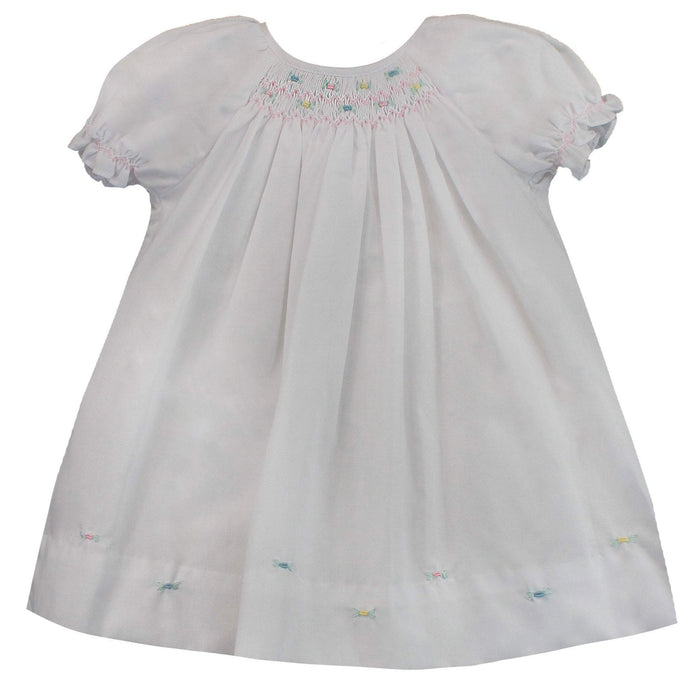 Petit Ami Center Smocked Daygown-White