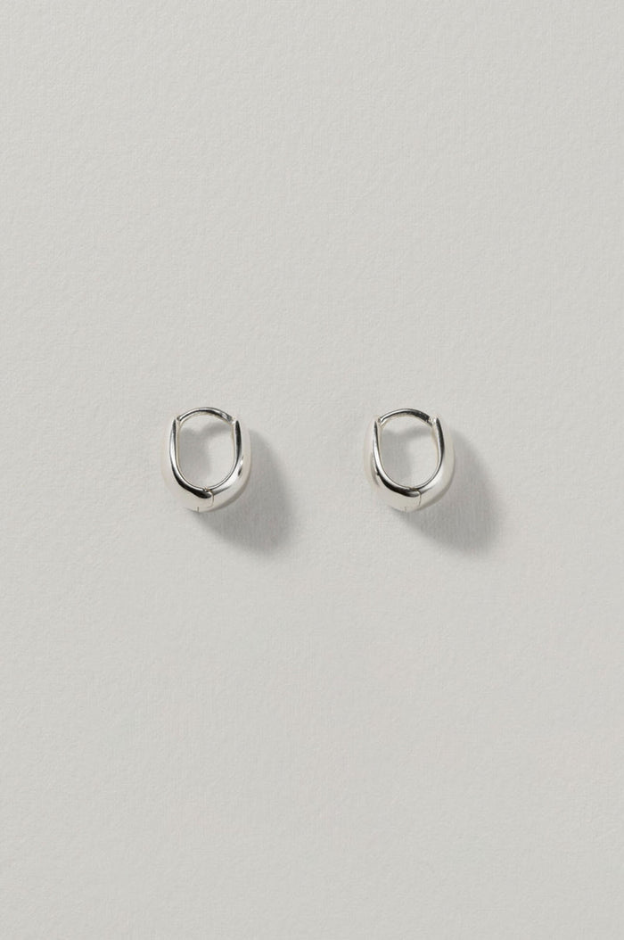 Petite Gentle Slope Hoops Silver