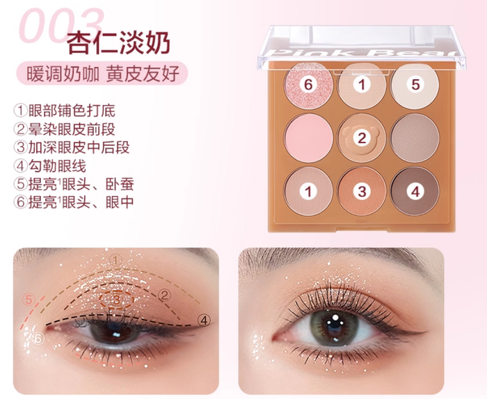 Pink Bear Vitality Eyeshadow Palette 9g - myernk