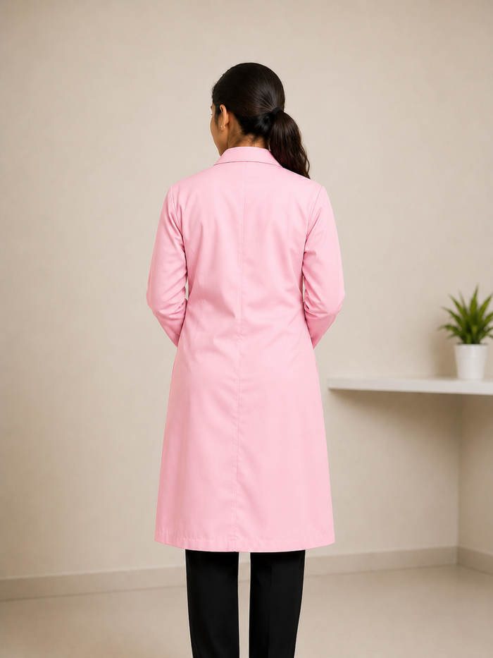 PINK FULL SLEEVE LAB COAT FOR WOMEN