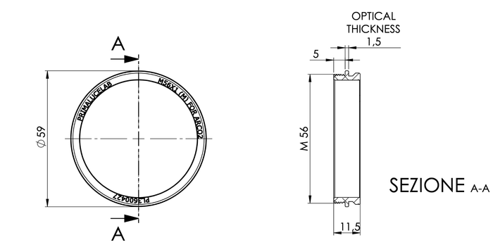 PrimaluceLab M56x1 Male Adapter for ARCO 2" (PL3600427) PrimaluceLab