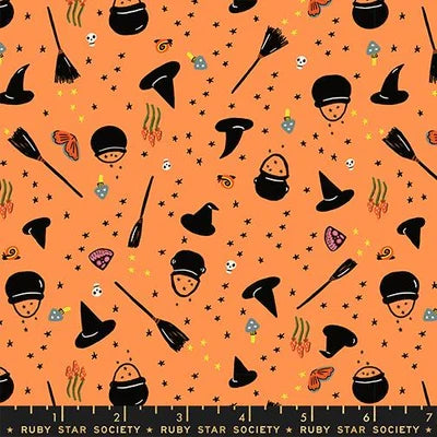 Pumpkin- Witchy Woman- Freaky Familiars- Fat Quarter